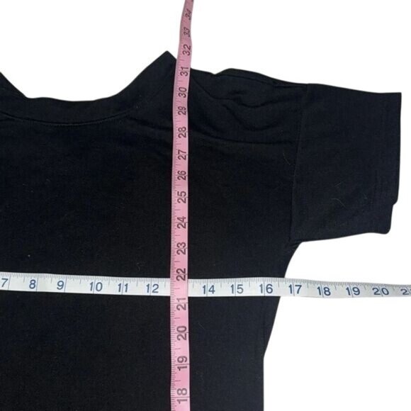 Potters Pot Black Floral Embroidered T-Shirt Dress S/CH Polyester Short Sleeve - Picture 6 of 6